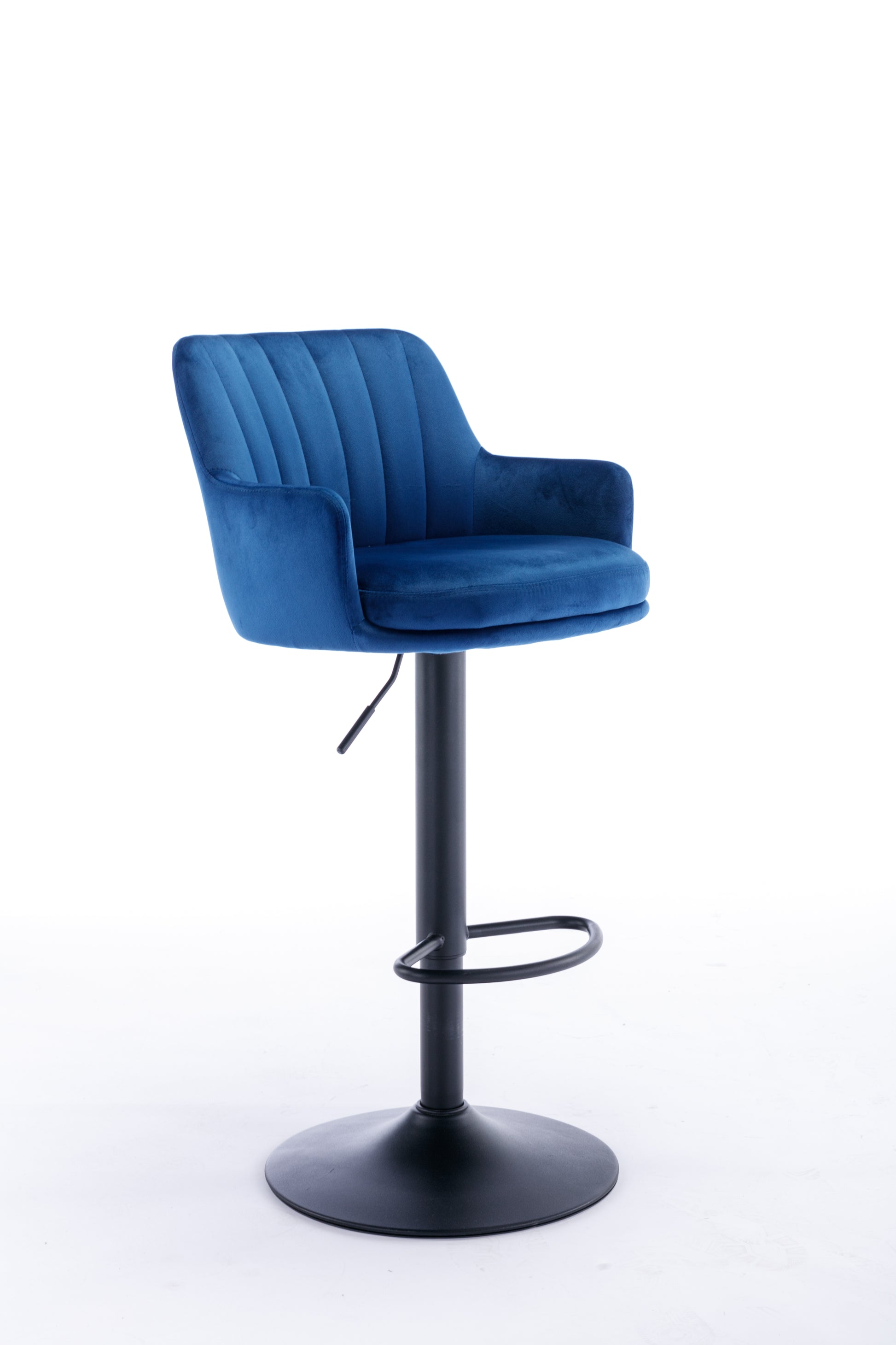 Bar Stools Set Of 2 Adjustable Barstools With Back And Footrest, Counter Height Bar Chairs For Kitchen, Pub Blue Blue Foam Fabric