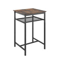 Bar Table, Equipped With 2 Bar Stoolswith Backrest And Partition Rustic Brown Brown Seats 2 Mdf