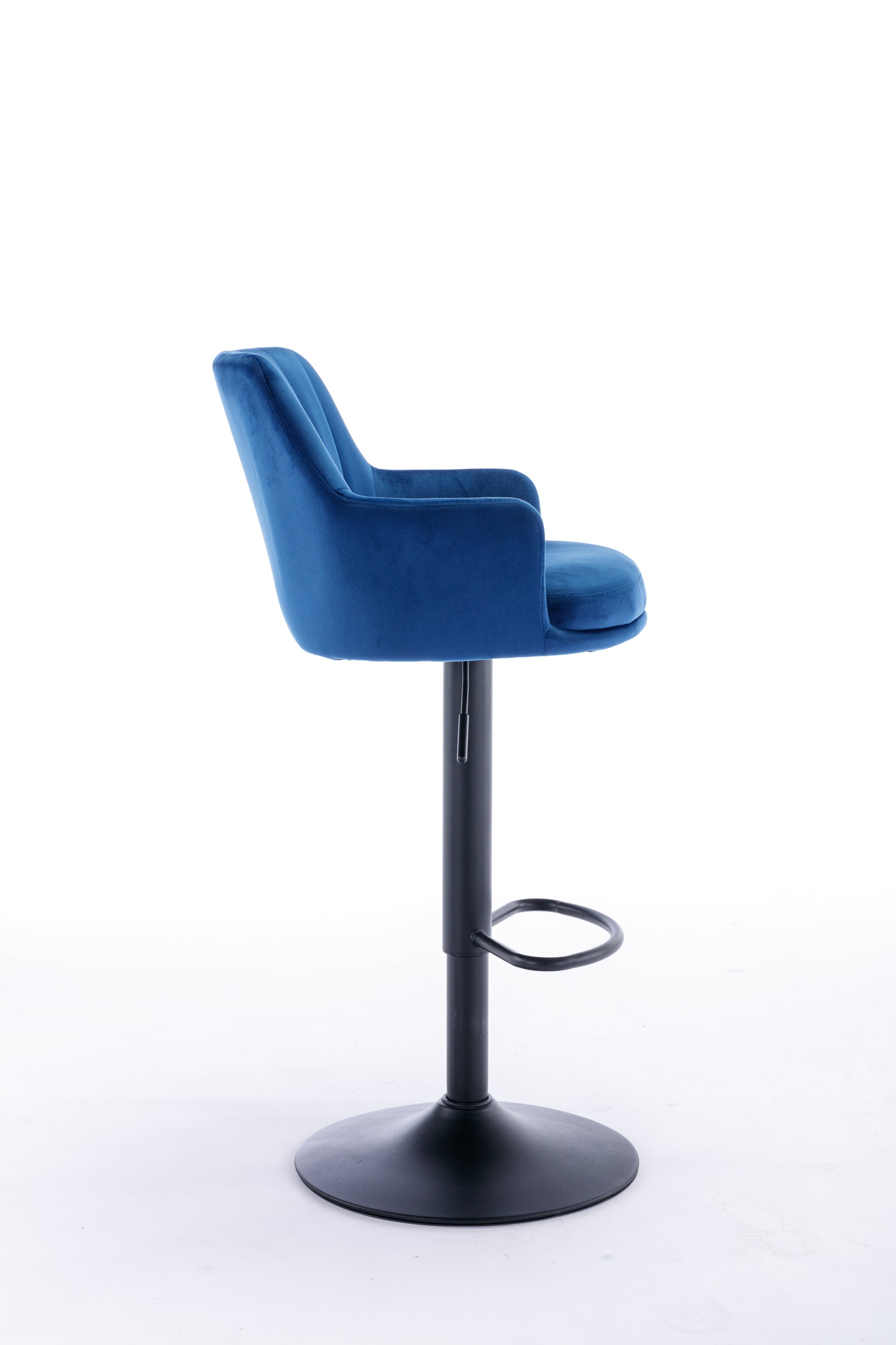 Bar Stools Set Of 2 Adjustable Barstools With Back And Footrest, Counter Height Bar Chairs For Kitchen, Pub Blue Blue Foam Fabric