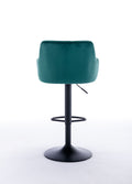 Bar Stools Set Of 2 Adjustable Barstools With Back And Footrest, Counter Height Bar Chairs For Kitchen, Pub Green Green Foam Fabric