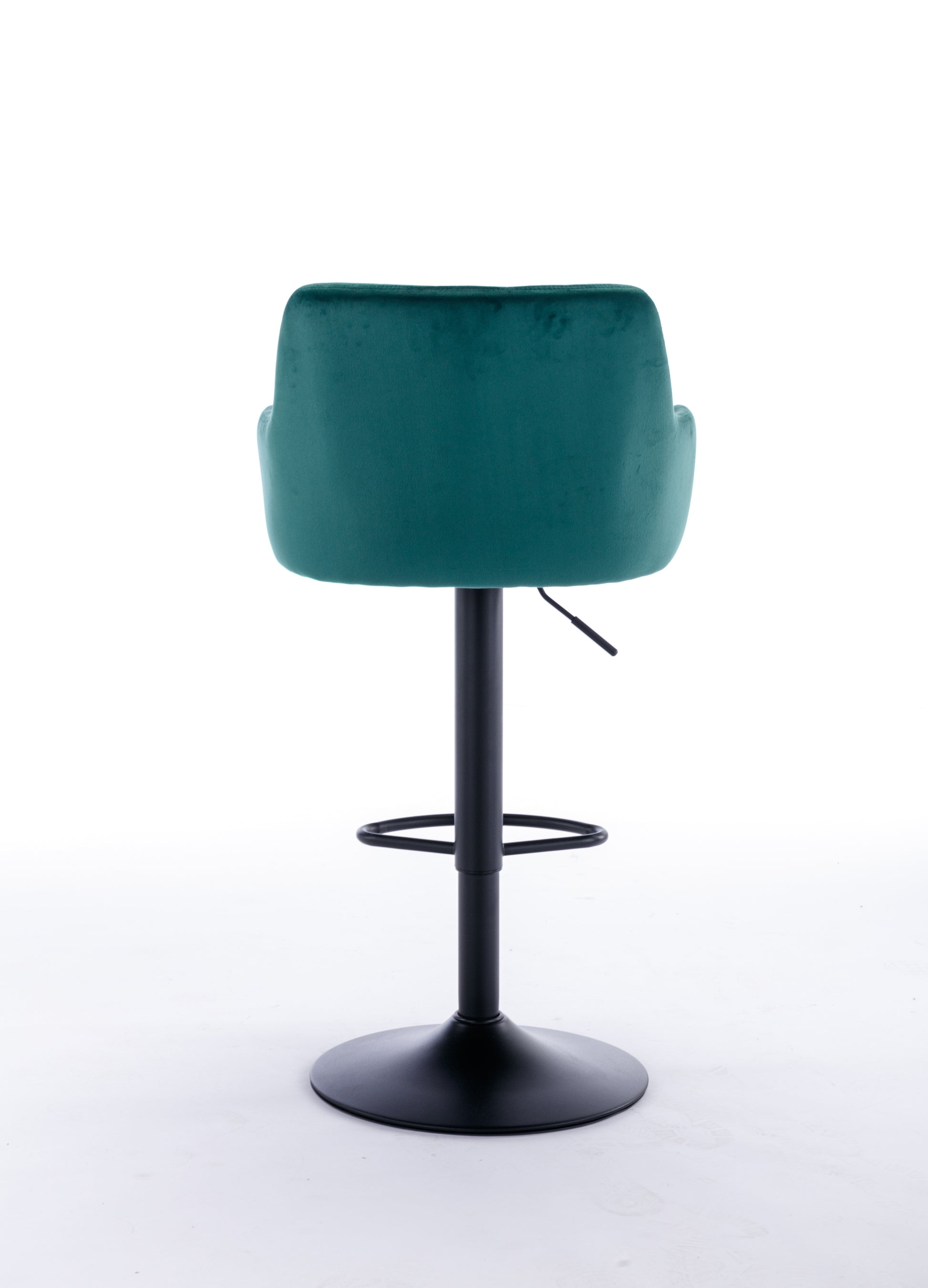 Bar Stools Set Of 2 Adjustable Barstools With Back And Footrest, Counter Height Bar Chairs For Kitchen, Pub Green Green Foam Fabric