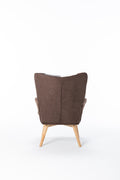 Modern Patchwork Accent Chair With Solid Wood Armrest And Feet, Mid Century Modern Accent Sofa, Fabric Sofa Chair For Living Room Bedroom Studio, Comfy Side Armchair For Bed Antique Blue Foam Linen