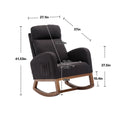 Coolmore Rocking Chair, Modern Glider Chair, Recliner Armchair With Wood Legs And Side Pocket, Nursery Rocking Accent Chair With High Back For Living Room Bedroom Black Linen Black Foam Linen