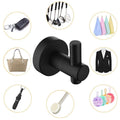 6 Piece Bathroom Towel Rack Set Wall Mount Matt Black Aluminium