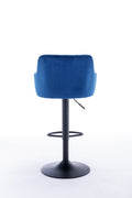 Bar Stools Set Of 2 Adjustable Barstools With Back And Footrest, Counter Height Bar Chairs For Kitchen, Pub Blue Blue Foam Fabric