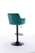 Bar Stools Set Of 2 Adjustable Barstools With Back And Footrest, Counter Height Bar Chairs For Kitchen, Pub Green Green Foam Fabric