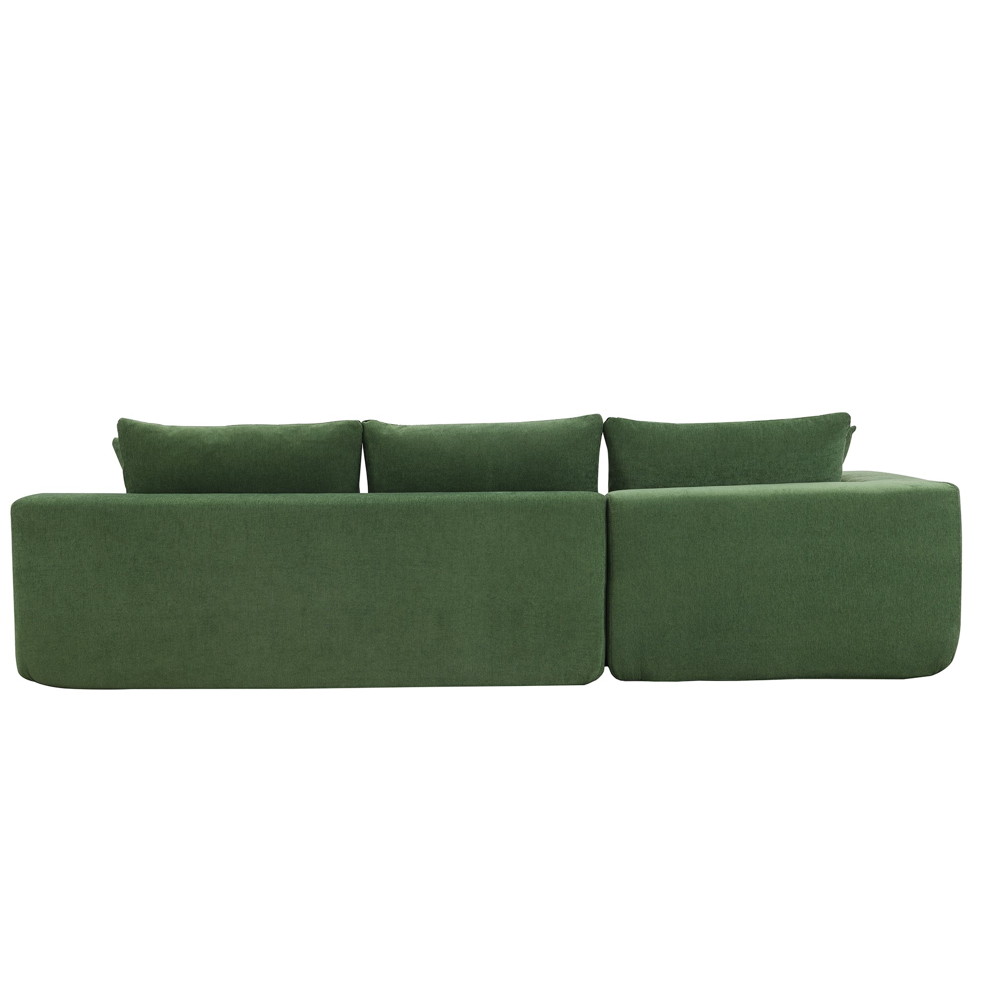 109*68" Modular Sectional Living Room Sofa Set, Modern Minimalist Style Couch, Upholstered Sleeper Sofa For Living Room, Bedroom, Salon, 2 Pc Free Combination, L Shape, Green Green Foam Chenille 4 Seat