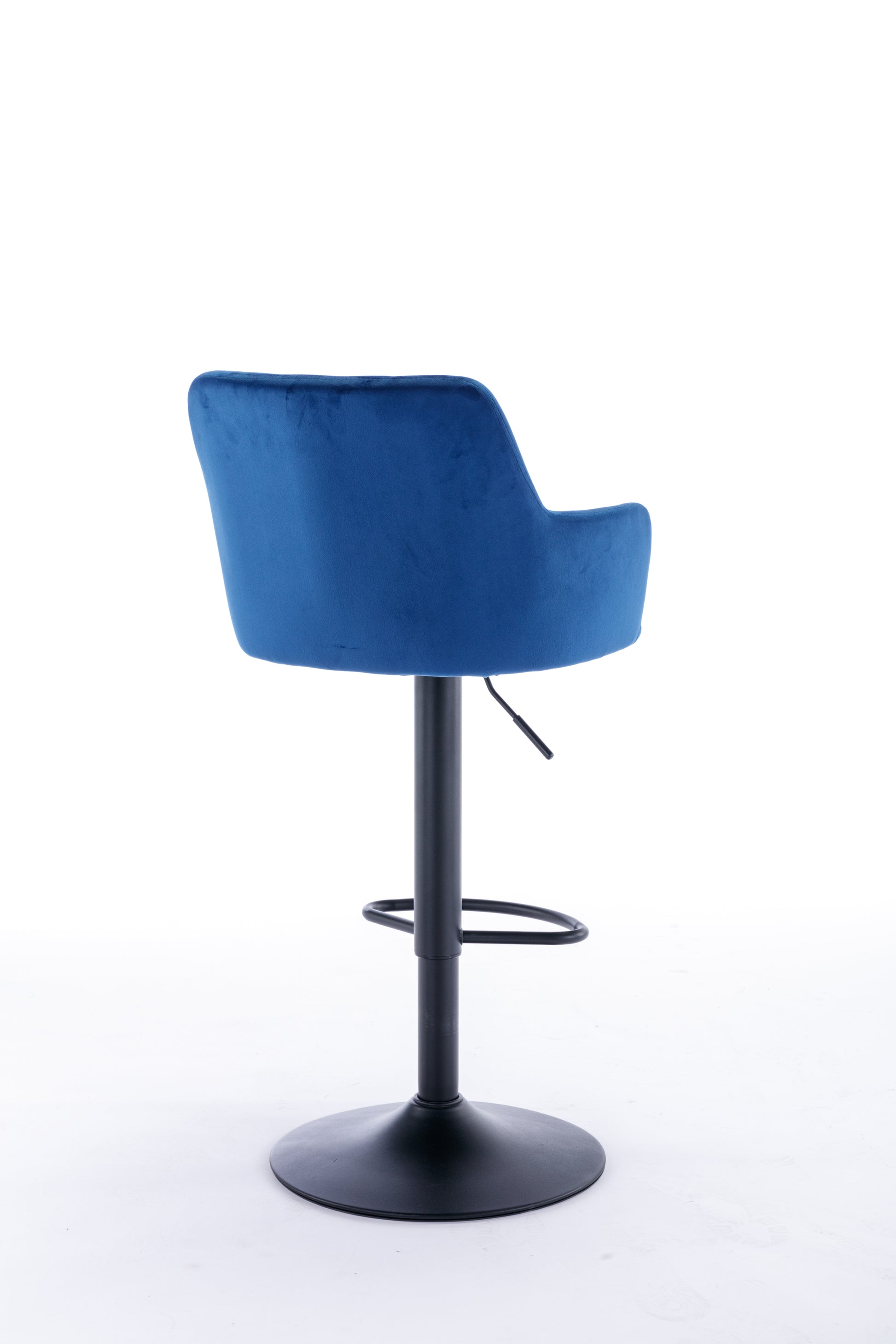 Bar Stools Set Of 2 Adjustable Barstools With Back And Footrest, Counter Height Bar Chairs For Kitchen, Pub Blue Blue Foam Fabric