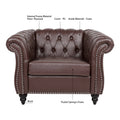1 Seater Sofa For Living Room Dark Brown Pu