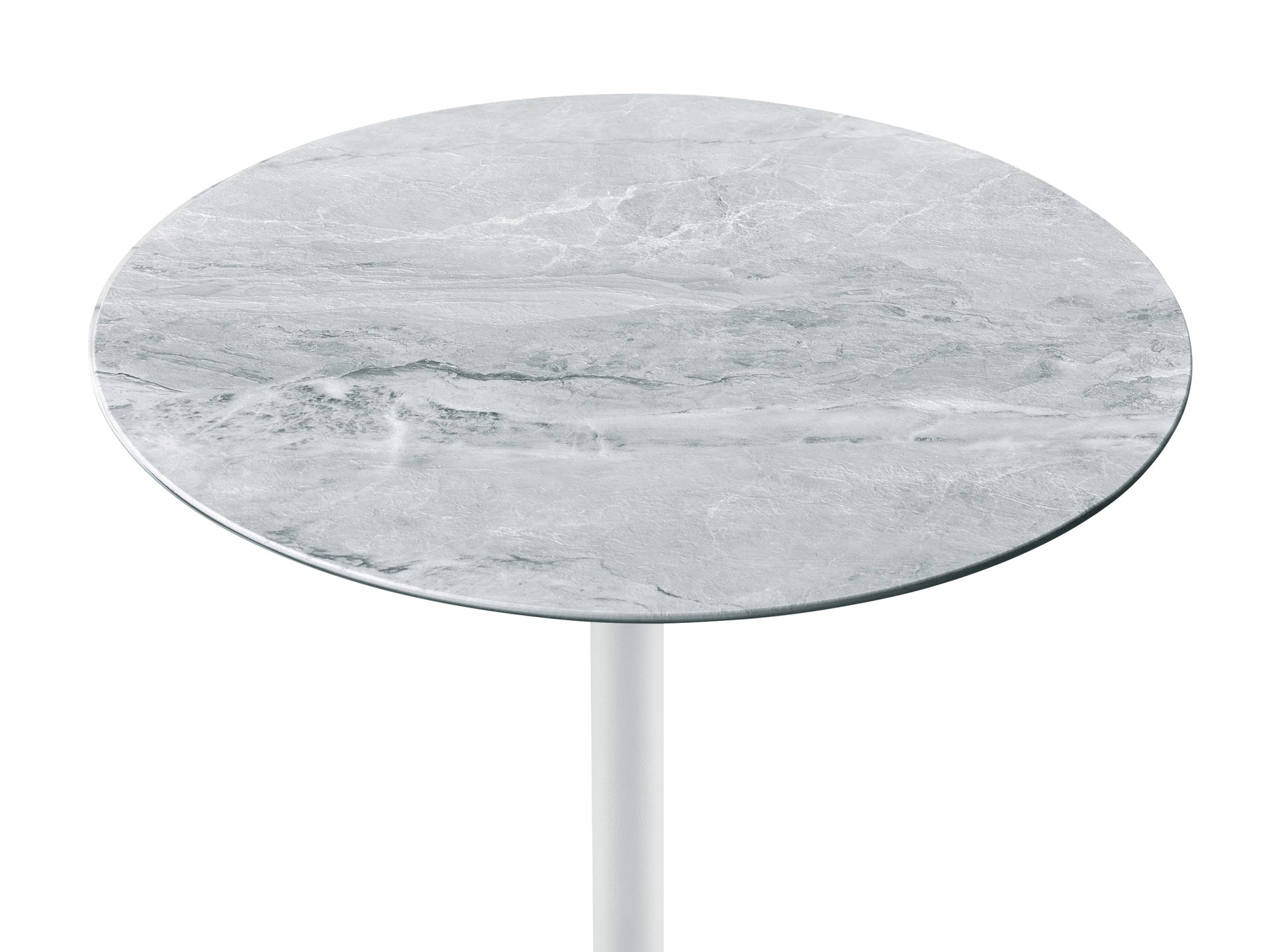 Orbit 15.5" End Table With Height Adjustable Gray Marble Textured Top Gray Glass