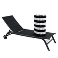 2Pcs Set Outdoor Lounge Chair Cushion Replacement Patio Funiture Seat Cushion Chaise Lounge Cushion Black White Black White Polyester