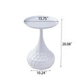 White Metal Side Table, Small Sofa Table, Small Iron Table, Nightstand For Living Room White Metal