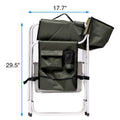 1 Piece Padded Folding Outdoor Chair With Side Table And Storage Pockets,Lightweight Oversized Directors Chair For Indoor, Outdoor Camping, Picnics And Fishing,Green Green Aluminum