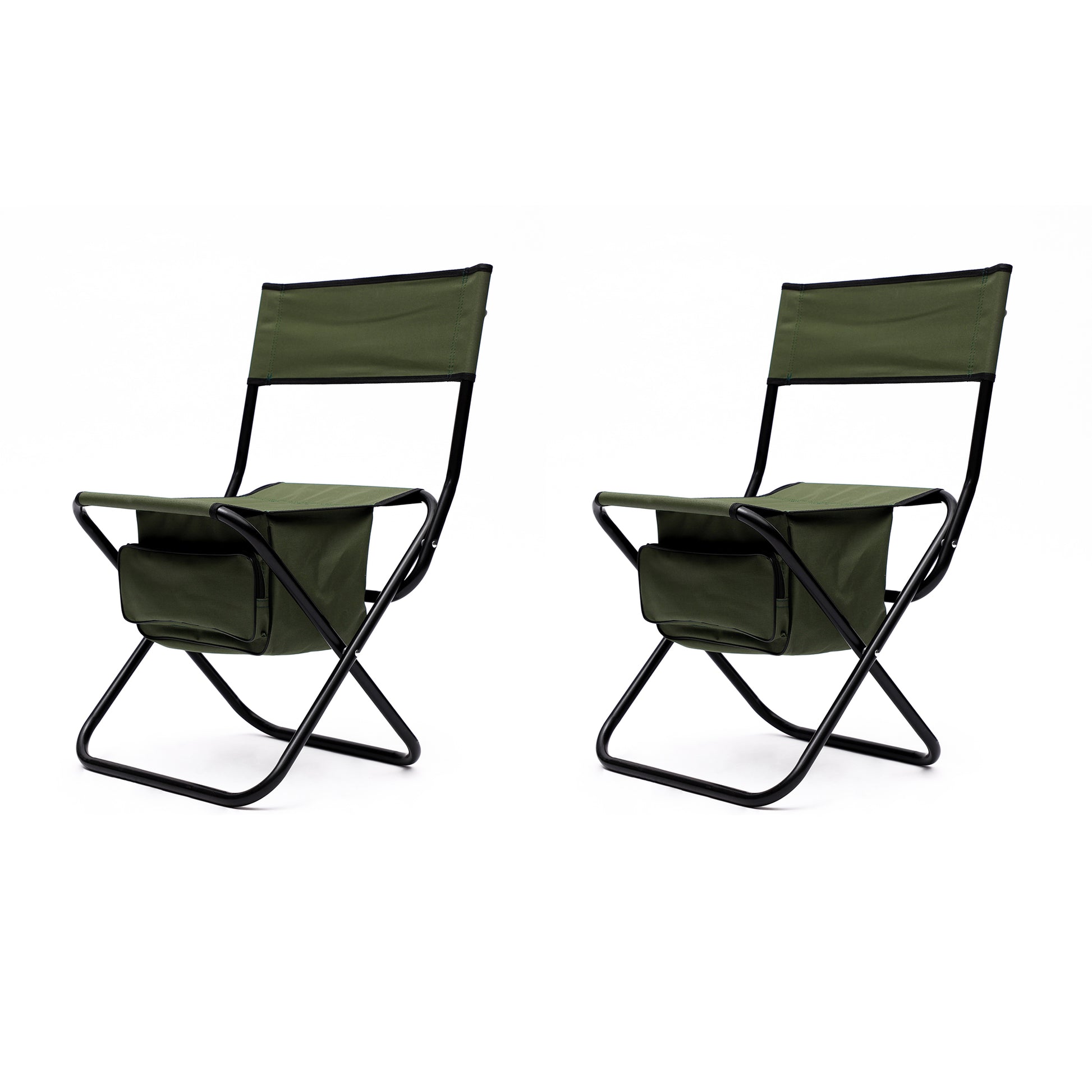 Set Of 3, Folding Outdoor Table And Chairs Set For Indoor, Outdoor Camping, Picnics, Beach,Backyard, Bbq, Party, Patio, Black Green Black Aluminum