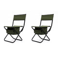 2 Piece Folding Outdoor Chair With Storage Bag, Portable Chair For Indoor, Outdoor Camping, Picnics And Fishing,Green Green Steel