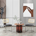 Set Of 2, Leather Dining Chair With High Density Sponge, Rattan Chair For Dining Room, Living Room, Bedroom, Gray Gray Pu