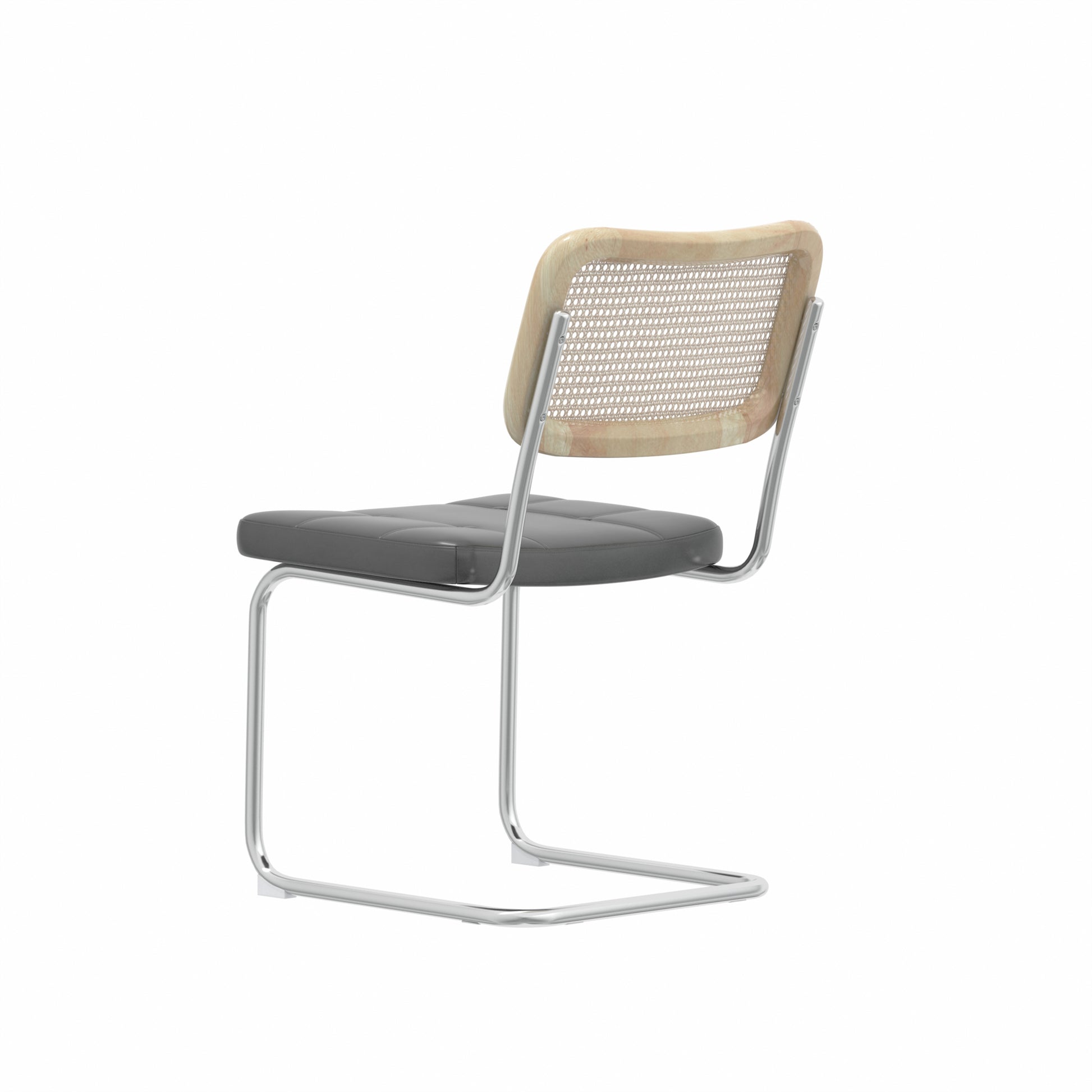 Set Of 2, Leather Dining Chair With High Density Sponge, Rattan Chair For Dining Room, Living Room, Bedroom, Gray Gray Pu