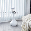 White Metal Side Table, Small Sofa Table, Small Iron Table, Nightstand For Living Room White Metal