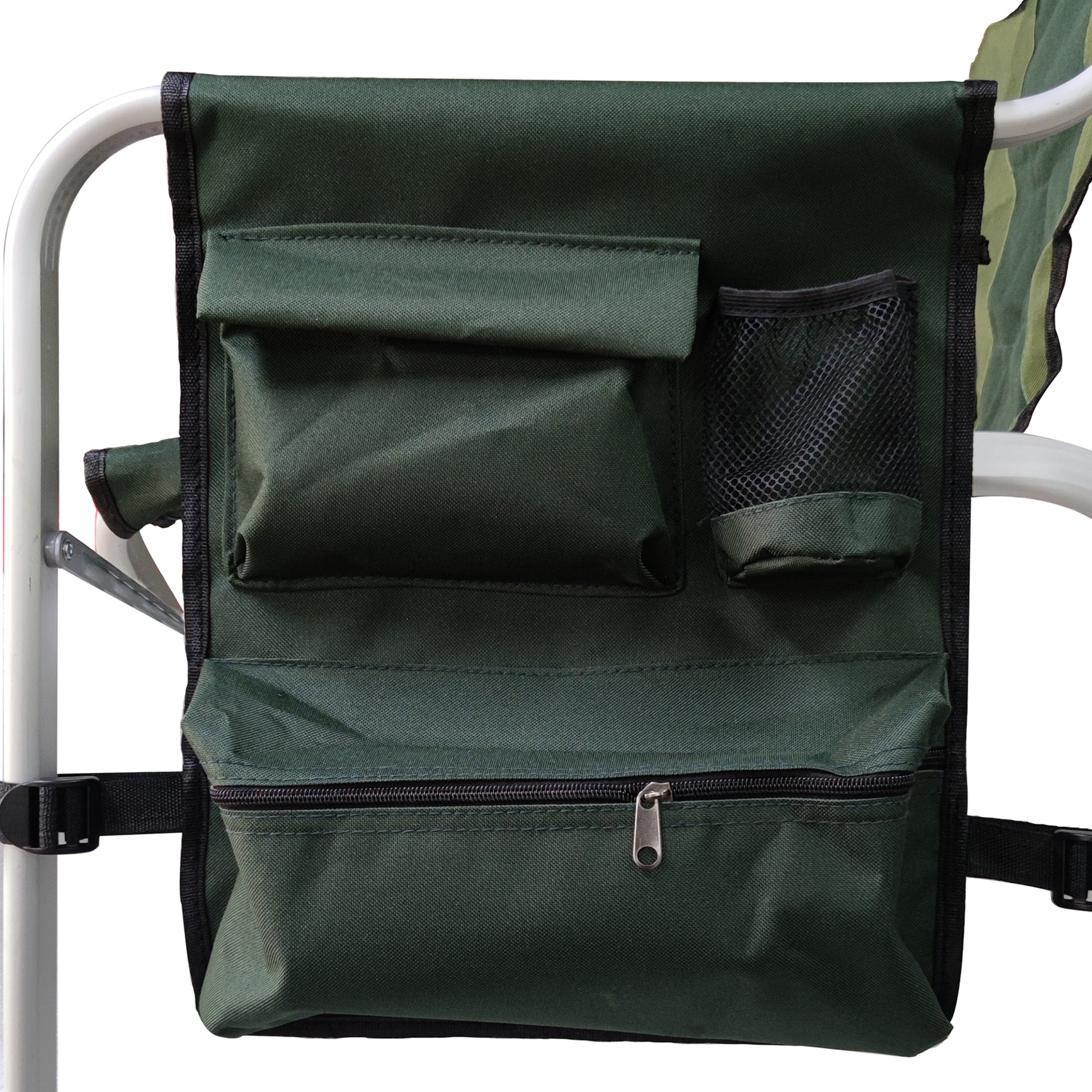 1 Piece Padded Folding Outdoor Chair With Side Table And Storage Pockets,Lightweight Oversized Directors Chair For Indoor, Outdoor Camping, Picnics And Fishing,Green Green Aluminum