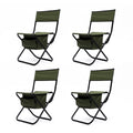 Set Of 5, Folding Outdoor Table And Chairs Set For Indoor, Outdoor Camping, Picnics, Beach,Backyard, Bbq, Party, Patio, Black Green Black Aluminum