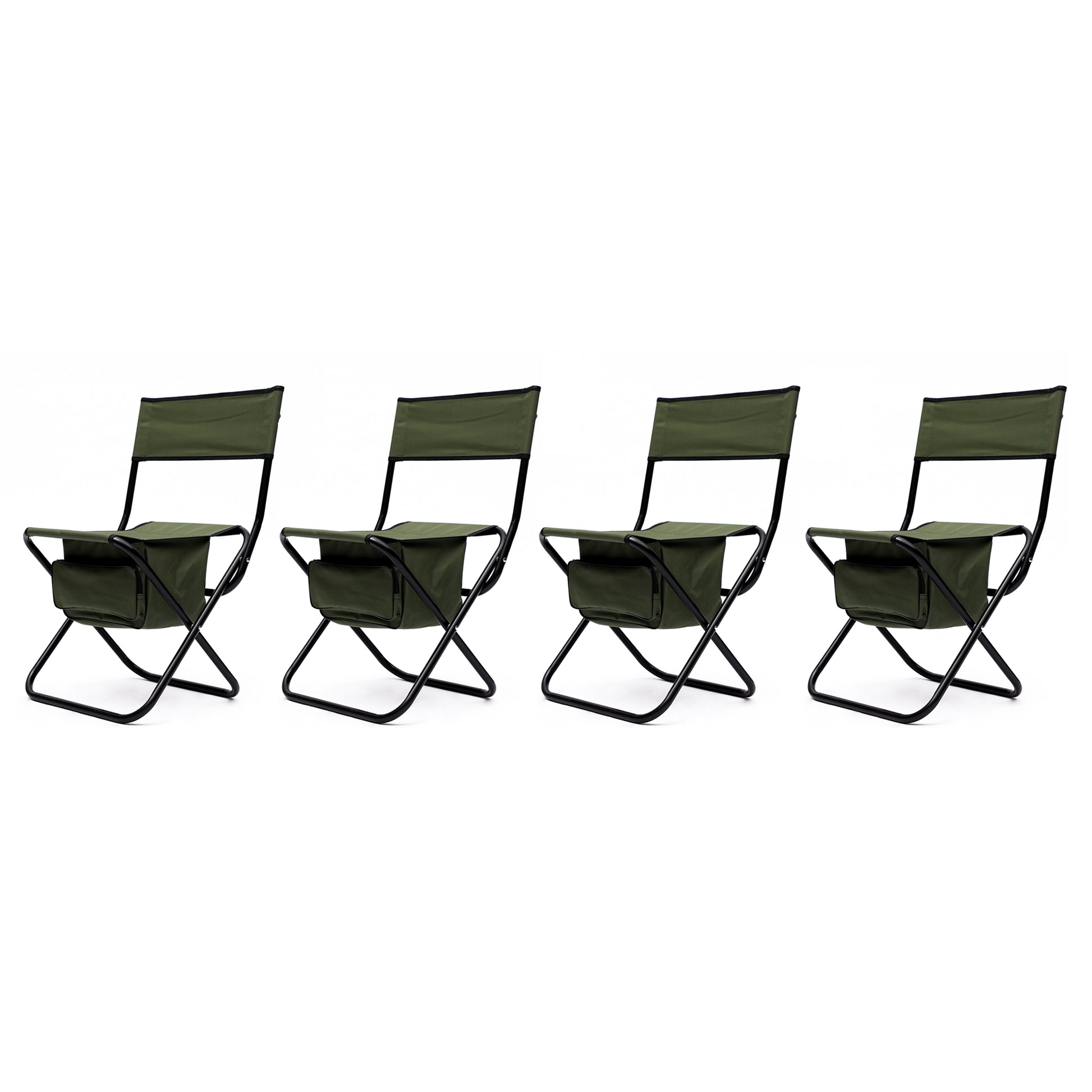 Set Of 5, Folding Outdoor Table And Chairs Set For Indoor, Outdoor Camping, Picnics, Beach,Backyard, Bbq, Party, Patio, Black Green Black Aluminum