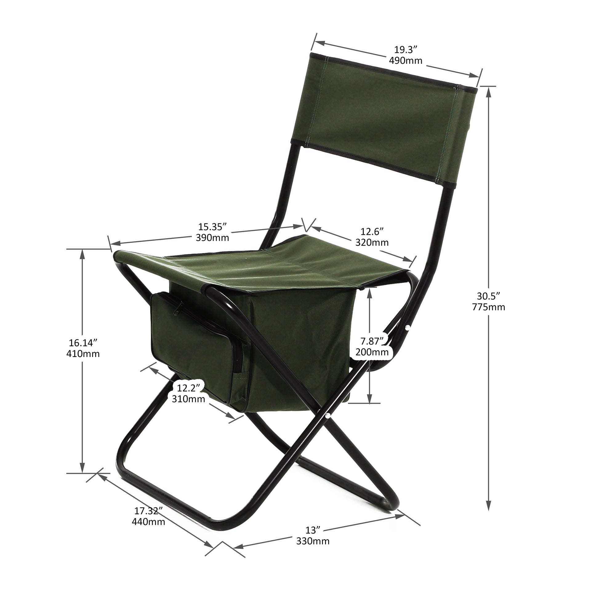 Set Of 3, Folding Outdoor Table And Chair Set For Indoor, Outdoor Camping, Picnics, Beach,Backyard, Bbq, Party, Patio, Black Green Black Aluminum