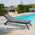 2Pcs Set Outdoor Lounge Chair Cushion Replacement Patio Funiture Seat Cushion Chaise Lounge Cushion Black White Black White Polyester
