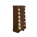 Traditional Design Louis Phillippe Style 1Pc Lingerie Chest Of 7X Drawers Brown Cherry Finish Hidden Drawers Wooden Furniture Brown Mix Drawer 5 Drawers & Above Bedroom Traditional Wood