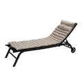 2Pcs Set Outdoor Lounge Chair Cushion Replacement Patio Funiture Seat Cushion Chaise Lounge Cushion Khaki Khaki Polyester