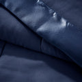 Lightweight Down Alternative Blanket With Satin Trim Navy Polyester