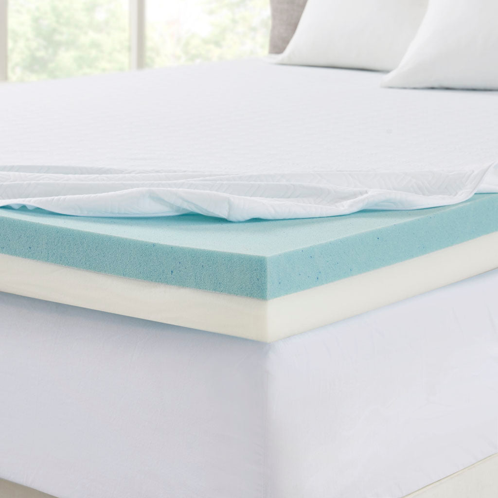 4" Memory Foam Mattress Topper White Polyester