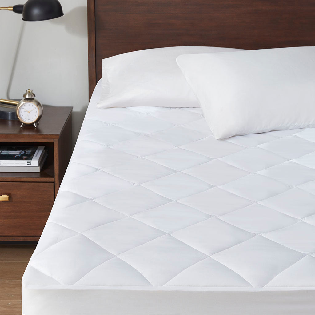 Energy Recovery Waterproof Mattress Pad White Polyester