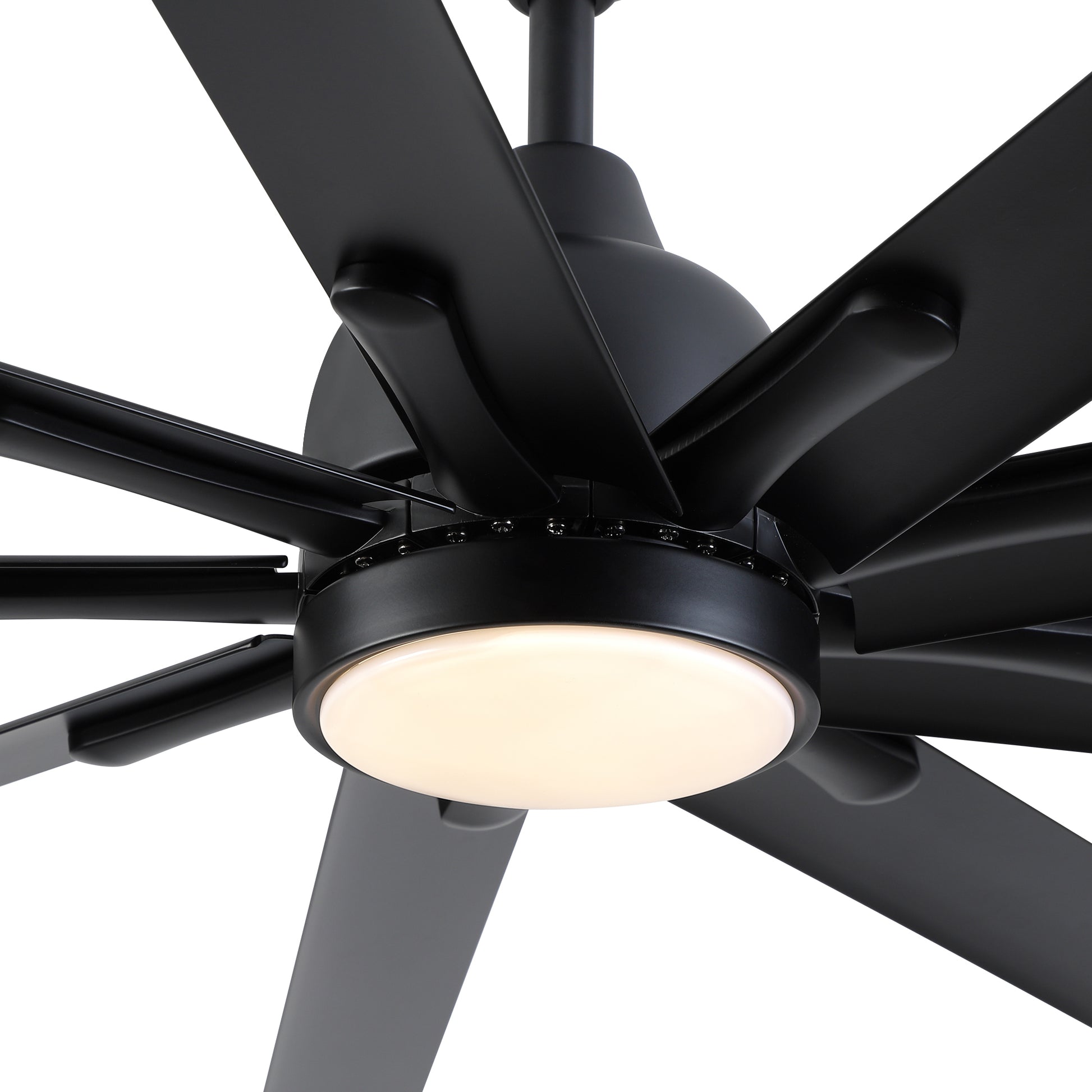 84 In Super Large Black Ceiling Fan With Remote Control Black Aluminium