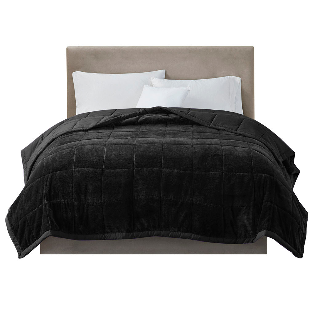 Reversible Heiq Smart Temperature Down Alternative Blanket Black Microfiber