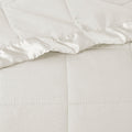 Oversized Down Alternative Blanket With Satin Trim Ivory Polyester