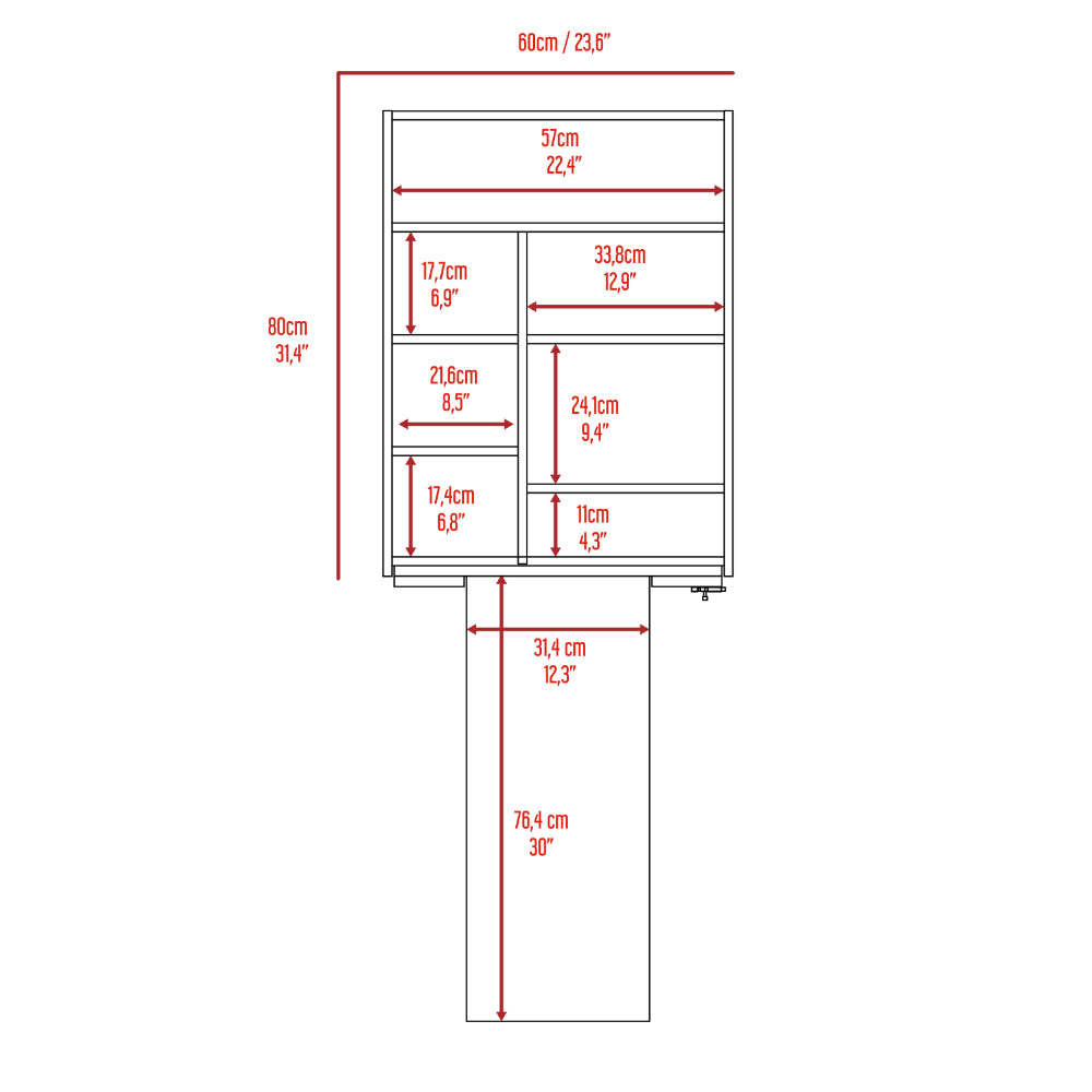 Canyon 4 Door 1 Drawer 2 Piece Kitchen Set, Pantry And Functional Table Light Gray Gray Mdf