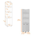 Klay 2 Door 4 Shelf Tall Storage Cabinet White White Mdf