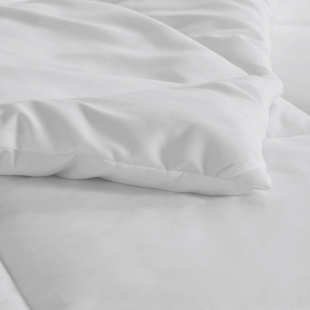 Oversized Down Alt Comforter With Heiq Smart Temp Treatment White King Cal King White Polyester