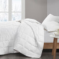 Goose Feather And Down Filling All Seasons Blanket White Microfiber