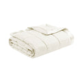 Oversized Down Alternative Blanket With Satin Trim Ivory Polyester