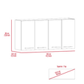 White And Light Oak 4 Shelf 6 Door 2 Piece Kitchen Set, Kitchen Island And Upper Wall Cabinet White Mdf