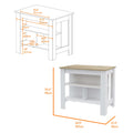 Ralston 7 Shelf 4 Door 2 Piece Kitchen Set, Kitchen Island And Pantry Cabinet White And Light Oak White Mdf
