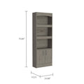 Light Gray 10 Shelf 4 Door 2 Piece Office Set, Bookcase And Desk Gray Mdf