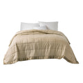 Oversized Down Alternative Blanket With Satin Trim Taupe Polyester