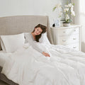 Oversized 100% Cotton Down Comforter White Cotton