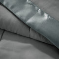 Lightweight Down Alternative Blanket With Satin Trim Charcoal Polyester