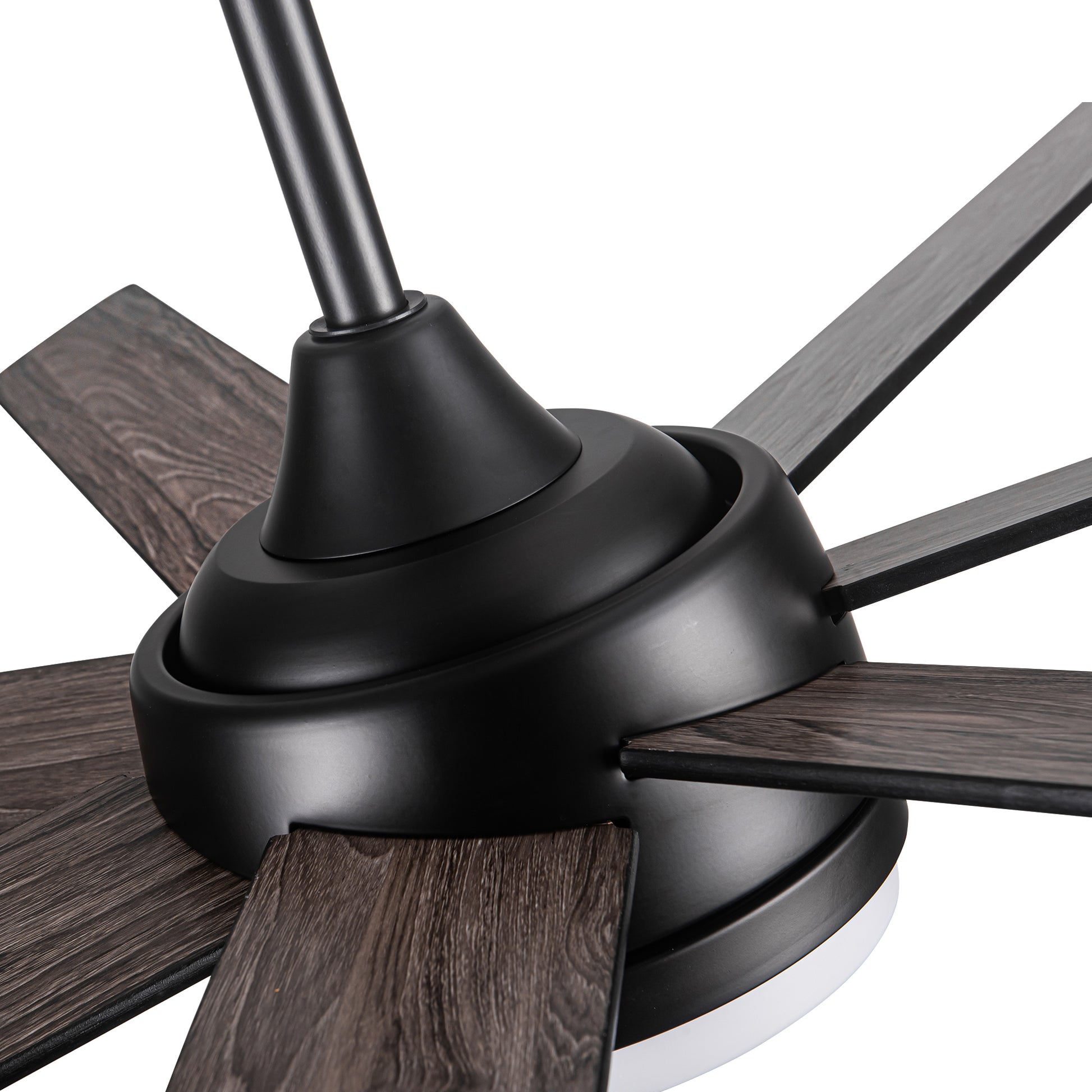 72 In Farmhouse Ceiling Fan With Plywood Blades For Dining Room Black Metal & Wood