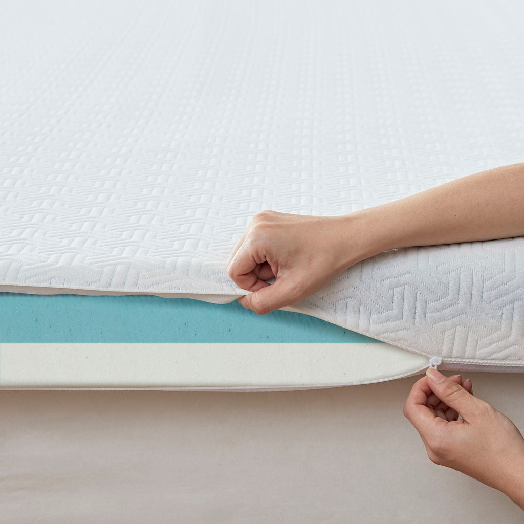 4" Memory Foam Mattress Topper White Polyester