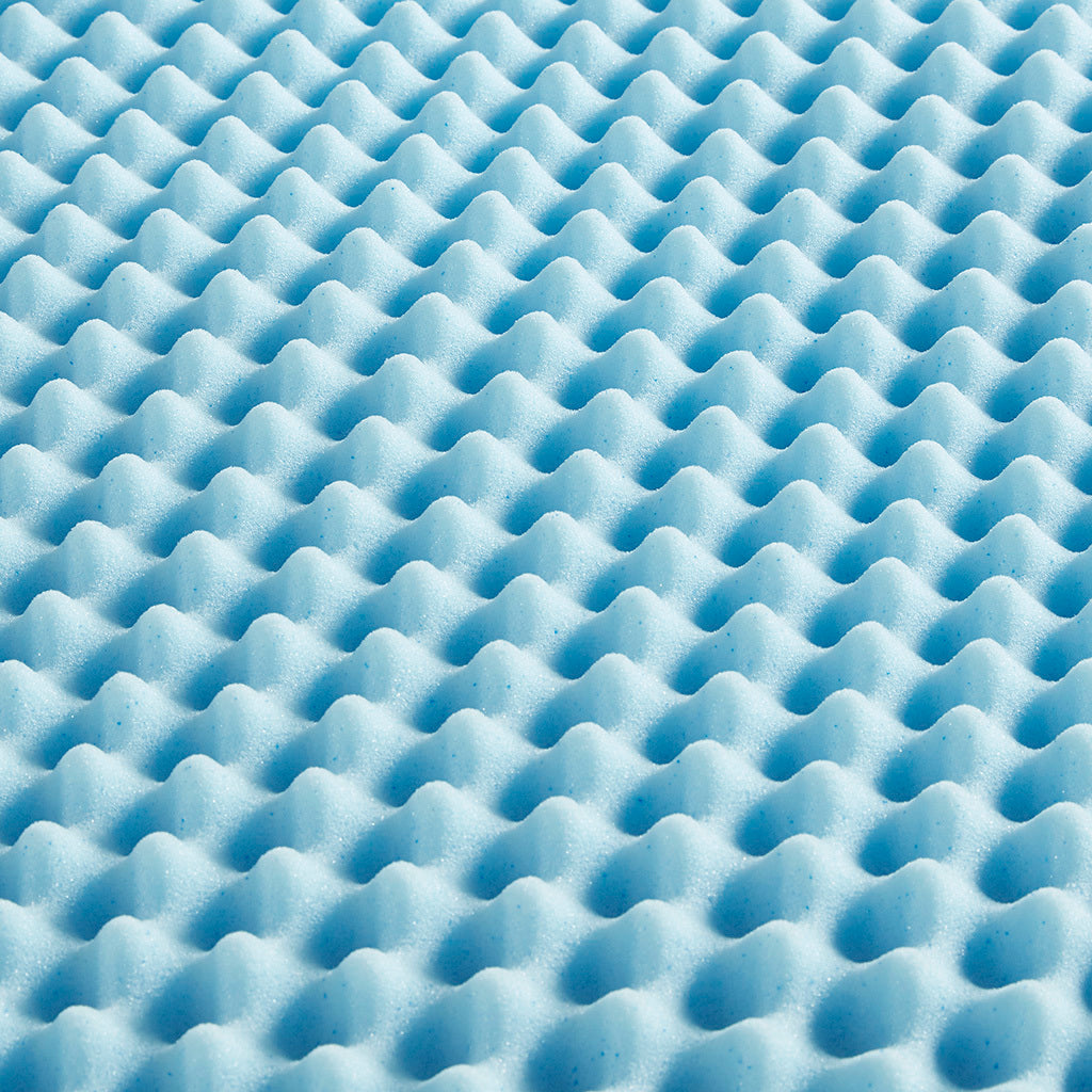 All Season Reversible Hypoallergenic 1.5" Cooling Mattress Topper Blue Foam Queen