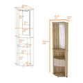 Kempwell 2 Door 2 Shelf Corner Bar Cabinet With Glass Rack Macadamia Brown Mdf